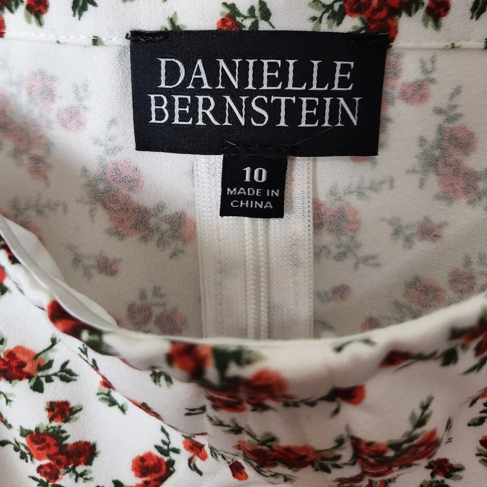 Danielle Bernstein Summer White/Red Floral Crop Top size 10 - Picture 4 of 9